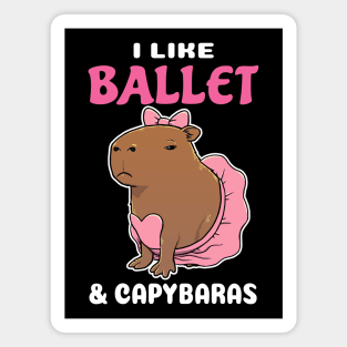 I Like Ballet and Capybaras Cartoon Magnet